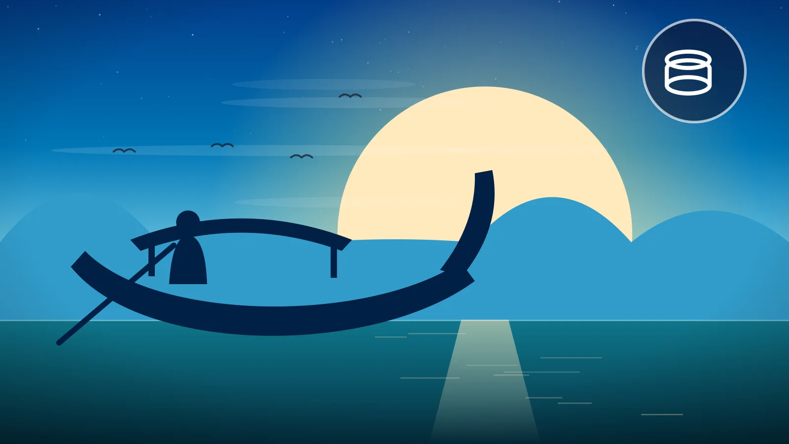 Busan travel budget — fishing boat off the Haeundae coast under a full moon, South Korea