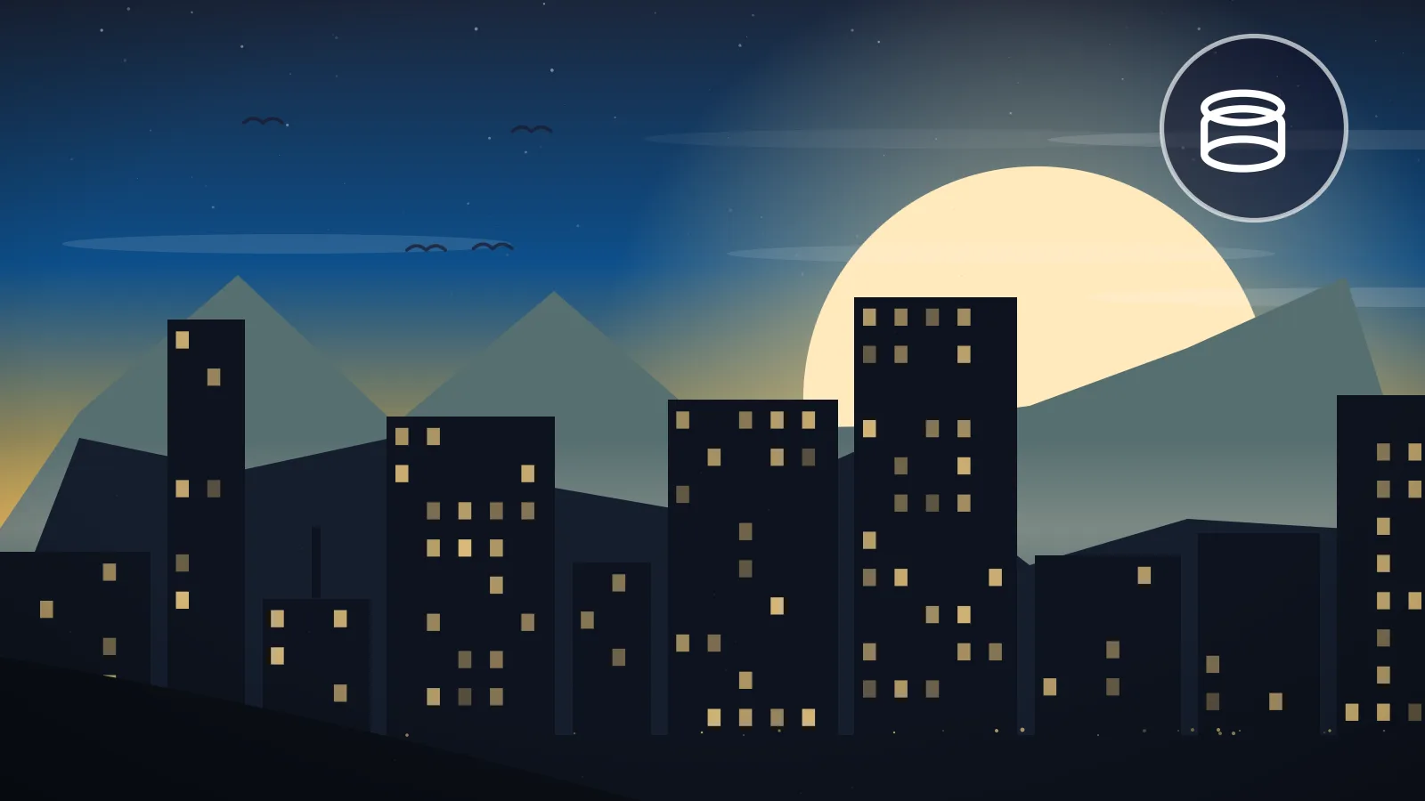 Da Nang travel budget — city skyline with lit windows under a full moon, Vietnam