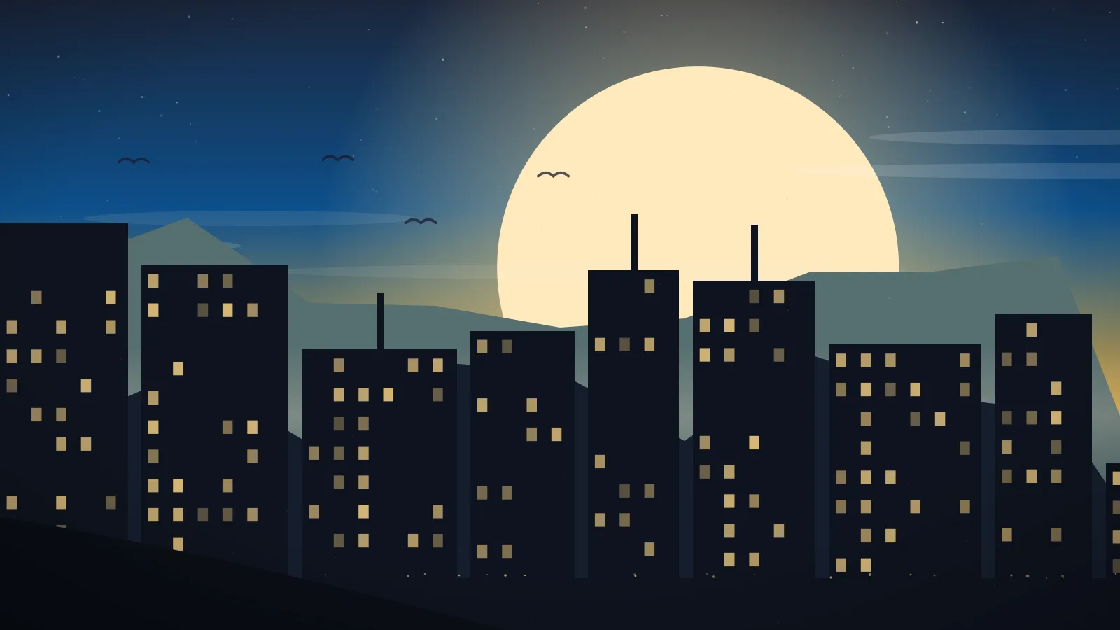 Da Nang travel guide — city skyline with lit windows under a full moon, Vietnam